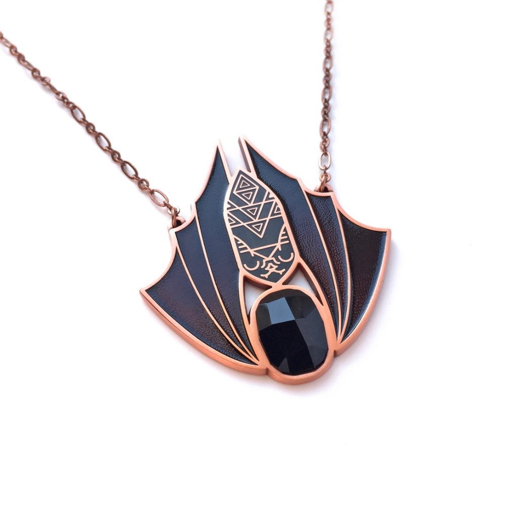 Minyades bat necklace gothic vamp jewelry goth